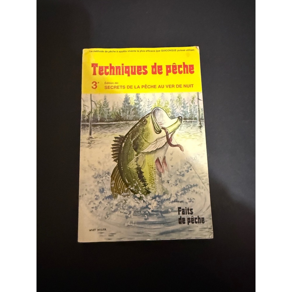 Vintage Techniques de peche Secrets de la peche au ver de nuit French Book